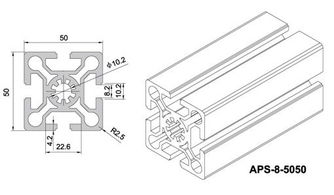 APS 8 5050工業(yè)鋁型材 自動(dòng)化流水線(xiàn)的高效承載骨架